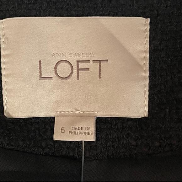 LOFT Black Raw Edge Woven Career Academia Jacket Blazer NWT Size 6 - Picture 9 of 13